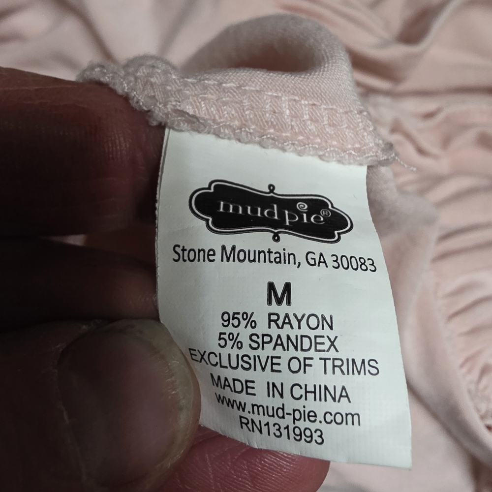 Mud Pie Pink Peplum T-Shirt Size Medium - Picture 6 of 7